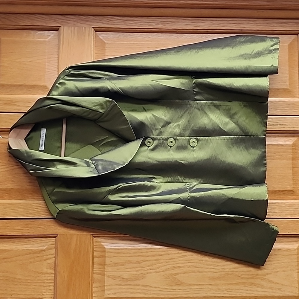 Melanie Lyne size 14 green shimmery blouse